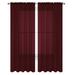 Decotex 2 Piece Elegant Solid Sheer Window Curtain Panels Treatment Drapes (55 X 84 Burgundy)