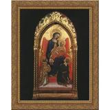 Gentile da Fabriano Madonna and Child with Sts. Lawrence 24x20 Gold Ornate Wood Framed Canvas Art by Gentile da Fabriano