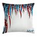 4th of July Decor Throw Pillow Cushion Cover American Love Inspired Heart Shaped Flags Traditional United States Design Decorative Square Accent Pillow Case 24 X 24 Inches Blue Red by Ambesonne