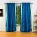 Lined-Turquoise Rod Pocket Sheer Sari Curtain / Drape - 60W x 120L - Pair