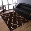 RUGSOTIC CARPETS HAND TUFTED WOOL ECO-FRIENDLY AREA RUGS - 9 x12 Rectangle Brown Beige Modern Contemporary Design High Pile Thick Handmade Anti Skid Area Rugs for Living Room Bed Room (K00512)