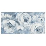 Masterpiece Art Gallery Contemporary Blues White Ranunculus by Nan Canvas Art 24 x 48