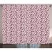Almond Blossom Curtains 2 Panels Set Ornamental Arrangement with Blooming Cherry Flowers Japan Window Drapes for Living Room Bedroom 108 W X 108 L Dried Rose Pale Pink White by Ambesonne