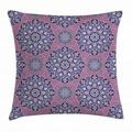 Purple Mandala Throw Pillow Cushion Cover Middle Eastern Oriental with Ornamental Featured Lines Decorative Square Accent Pillow Case 20 X 20 Inches Dried Rose Indigo Light Blue by Ambesonne