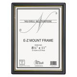 NuDell EZ Mount Document Frame with Trim Accent and Plastic Face Plastic 8.5 x 11 Insert Black/Gold