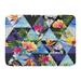 GODPOK Abstract and Marble Triangles with Tropical Flowers Leaves Exotic Summer Watercolor and in Marine Colors Rug Doormat Bath Mat 23.6x15.7 inch