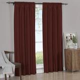 (Set of 2) Soho Faux Silk Rod Pocket Waterfall Window Curtain Panels- Burgundy - 42x63