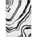 Ladole Rugs Calvin Abstract Contemporary Modern Area Rug Carpet in White and Black 8x11