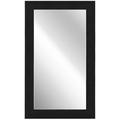 Empire Art Direct Black on Black Metallic Shagreen Leather Framed Beveled Mirror 80 x 48