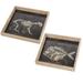 A&B Home Aluminum and Wood Trays Set of 2