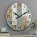 FirsTime & Co. Multicolor Timberworks Wall Clock Farmhouse Analog 27 x 2 x 27 in