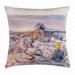 Winter Throw Pillow Cushion Cover Cappadocia Turkey Landscape with Hot Air Balloons Anatolia Valley Geology Tourism Decorative Square Accent Pillow Case 18 X 18 Inches Multicolor by Ambesonne