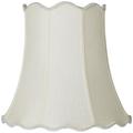 Imperial Shade Creme Medium Scallop Bell Lamp Shade 10 Top x 16 Bottom x 15 Slant x 14.75 High (Spider) Replacement with Harp and Finial