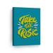 Smile Art Design Take the Risk Lettering Yellow and Blue Motivational Canvas Wall Art Inspirational Wall Art Entrepreneur Quote Canvas Print Modern Office Living Room Decor Gift Ready to Hang 36x24