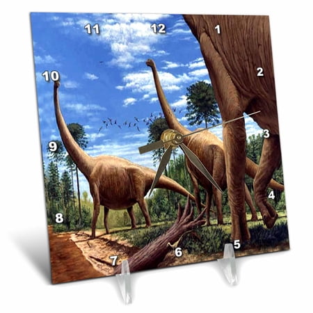 3dRose Dinosaur Brachiosaurus 6x6 Desk Clock