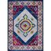 Ladole Rugs Huma Ikat Traditional Style Polypropylene Machine Made European Area Rug Carpet in Purple Blue 7x10 (6 5 x 9 5 200cm x 290cm)