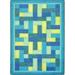 Kid Essentials Off Beat Rectangle Teen Area Rugs 03 Teal - 3 ft. 10 in. x 5 ft. 4 in.