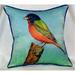 Betsy Drake ZP920 Painted Bunting Throw Pillow- 22 x 22 in.