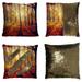 GCKG Landscape Scenery Pillowcase Autumn Trees and Leaves at Sunset Reversible Mermaid Sequin Pillow Case Home Decor Cushion Cover 20x20 inches