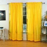 Yellow Rod Pocket Sheer Sari Curtain / Drape / Panel - 60W x 120L - Piece