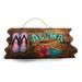 Aloha Sign w/ Slippers and Hibiscus Sign 12 - Tropical Decor | #dpt534730