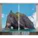 Seaside Decor Curtains 2 Panels Set Famous Elephant Shape Rock with the Grand Hole in Bay of Islands Nz Cavern Peace Photo Living Room Bedroom Accessories 108 X 84 Inches by Ambesonne