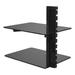 AVF AS200-a Double Shelf AV Wall Shelves Black Glass