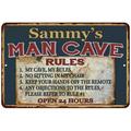 Sammy s Man Cave Rules Chic Rustic Green Sign Home 8x12 Metal 108120049346