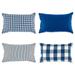 DII 12x20 Modern Cotton Assorted Pillow Cover in Navy/Off White (Set of 4)