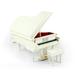 Sophisticated 18 Note Miniature Musical Hi-Gloss White Grand Piano with Bench - Everything is Beautiful