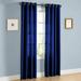 2 Pieces Mira solid royal blue semi sheer window faux silk antique bronze grommets curtain panels treatment ( 55 x 84 )