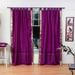 Lined-Violet Red Tab Top Sheer Sari Curtain / Drape - 60W x 96L - Piece