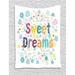 Sweet Dreams Tapestry Colorful Letters with Little Flowers on a Blossoming Background Slumber Party Wall Hanging for Bedroom Living Room Dorm Decor 40W X 60L Inches Multicolor by Ambesonne