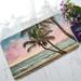 PHFZK Seascape Doormat Tropical Beach Palm Tree Artwork Doormat Outdoors/Indoor Doormat Home Floor Mats Rugs Size 30x18 inches