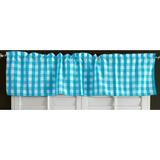 poplin gingham checkered window valance 58 wide turquoise