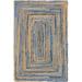 Unique Loom Braided Chindi Rug Blue and Natural/Natural 4 1 x 6 1 Rectangle Braided Abstract Comfort Perfect For Living Room Bed Room Dining Room Office