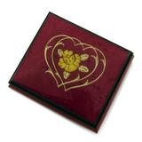 Charming Red Wine Double Heart and Flower Sorrento Inlaid Music Box - TroutThe - SWISS