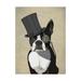 Trademark Fine Art Boston Terrier Formal Hound And Hat Canvas Art by Fab Funky
