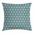 Abstract Throw Pillow Cushion Cover Growth Rings Themed Bullseye Style Hand Drawn Circles and Hexagons Decorative Square Accent Pillow Case 18 X 18 Inches Dark Teal and Pale Blue by Ambesonne