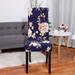 PiccoCasa 1Pc Floral Print Spanex Chair Cover for Dining Room Seat Slipcover Purple