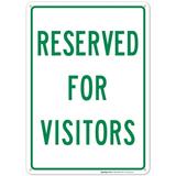 Reserved For Visitors Sign 10x14 Aluminum