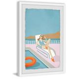 Girl in a Blue Swimsuit Framed Painting Print