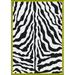 Milliken Black & White Area Rug Zebra Glam Citrus Bordered Exotic 5 4 x 7 8 Rectangle