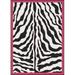 Milliken Black & White Area Rug Zebra Glam Pink Passion Bordered Exotic 3 10 x 5 4 Rectangle