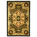 SAFAVIEH Classic Chandler Floral Bordered Wool Area Rug Black/Gold 2 x 3
