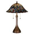 14574 Meyda 22 H Tiffany Peacock Feather Table Lamp