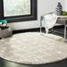 SAFAVIEH Berber Vana Geometric Shag Area Rug Light Grey/Cream 5 1 x 5 1 Round