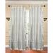 White with Silver trim Ring Top Sheer Sari Curtain Drape Panel -43Wx108L-Piece