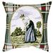 Simply Home 12 Square Plaid Victorian Lady Golf Indoor Throw Pillow - Green/Blue