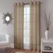 1 PANEL MIRA SOLID TAUPE TAN SEMI SHEER WINDOW FAUX SILK ANTIQUE BRONZE GROMMETS CURTAIN DRAPES 55 WIDE X 84 LENGTH